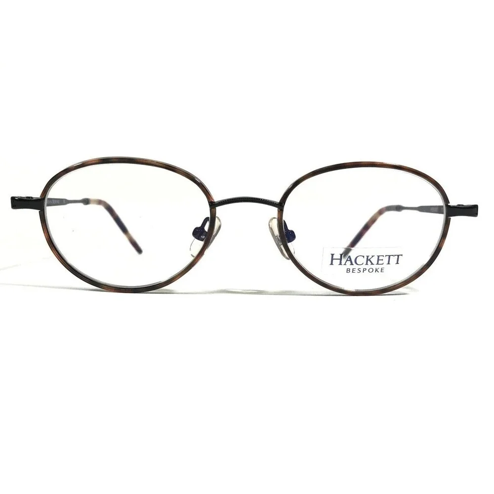 Hackett HEB080 10 Eyeglasses Frames Black Tortoise Round Full Rim 48-19-145